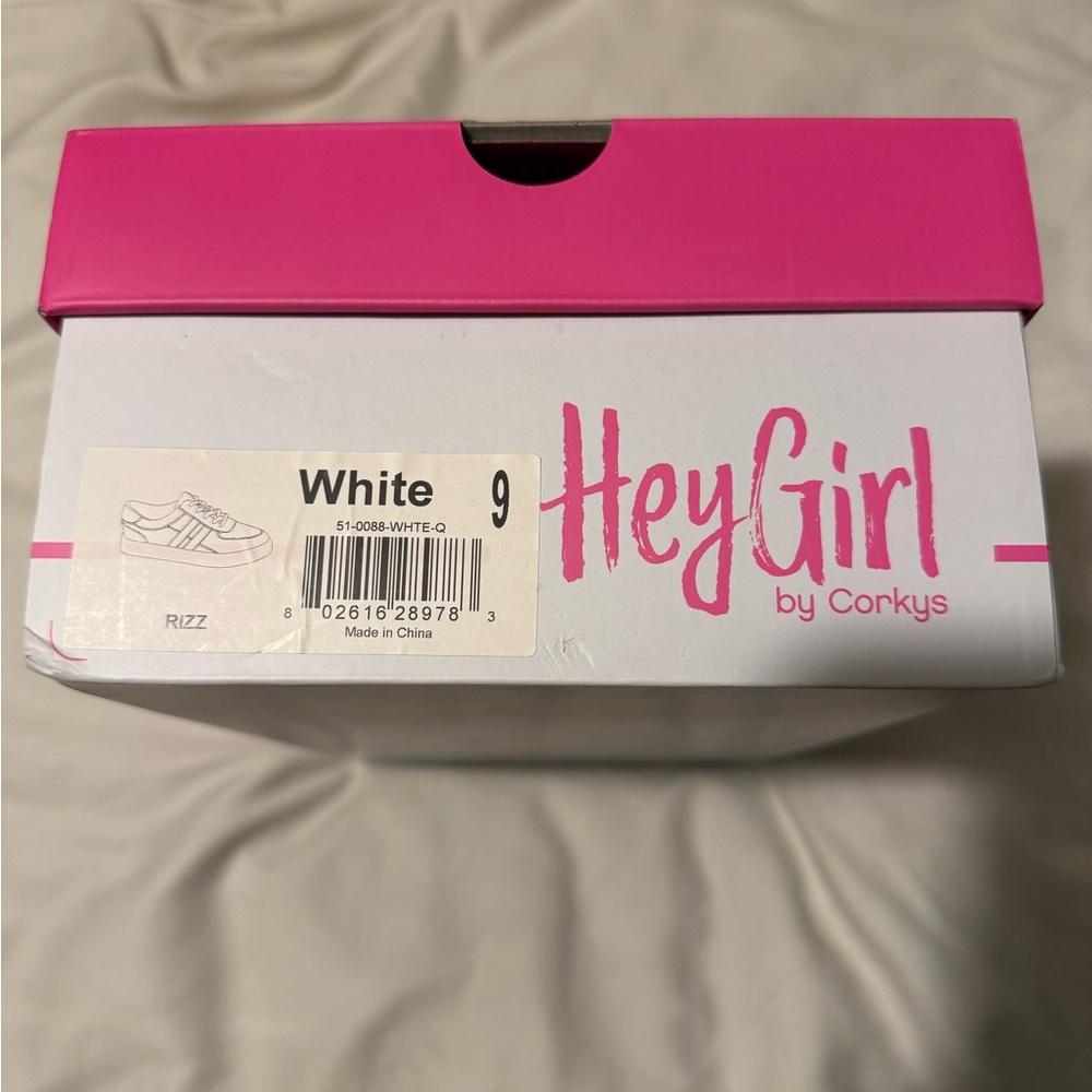 Corky's White Rizz Sneakers! Size 9 - Picture 9 of 9